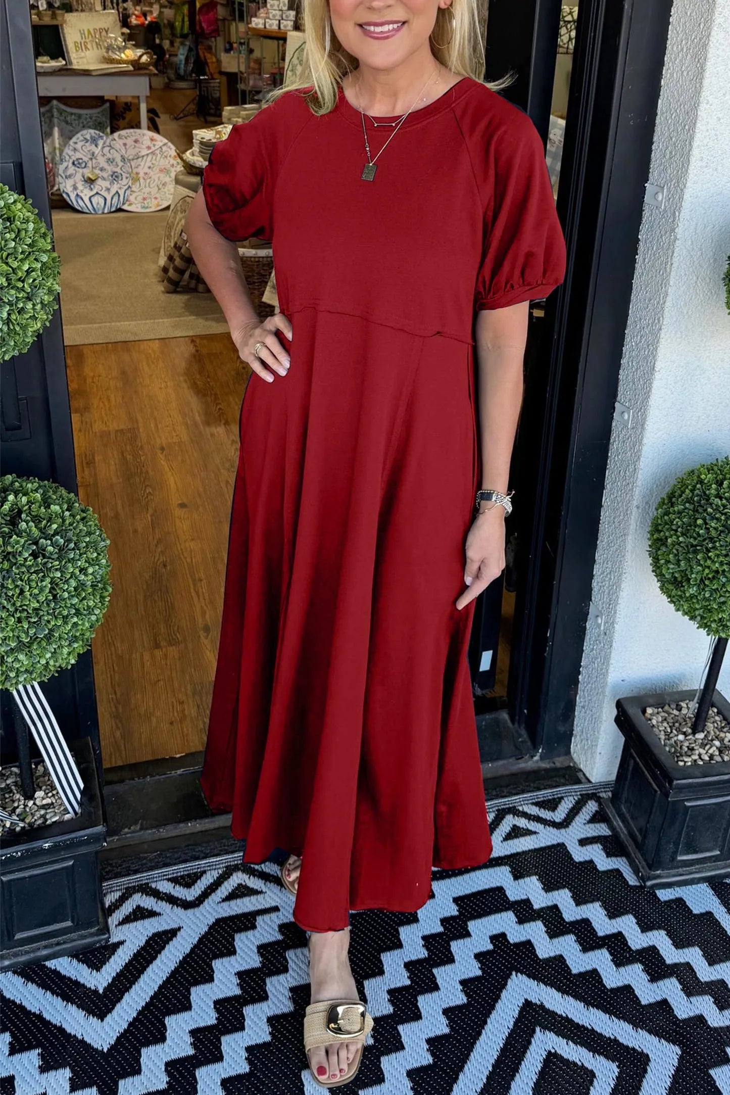 Maxine | Chic Puff Sleeve Maxi Dress