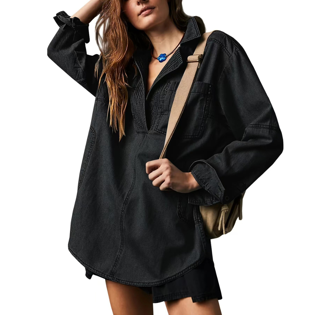 Nalinae | Denim Tunic Top