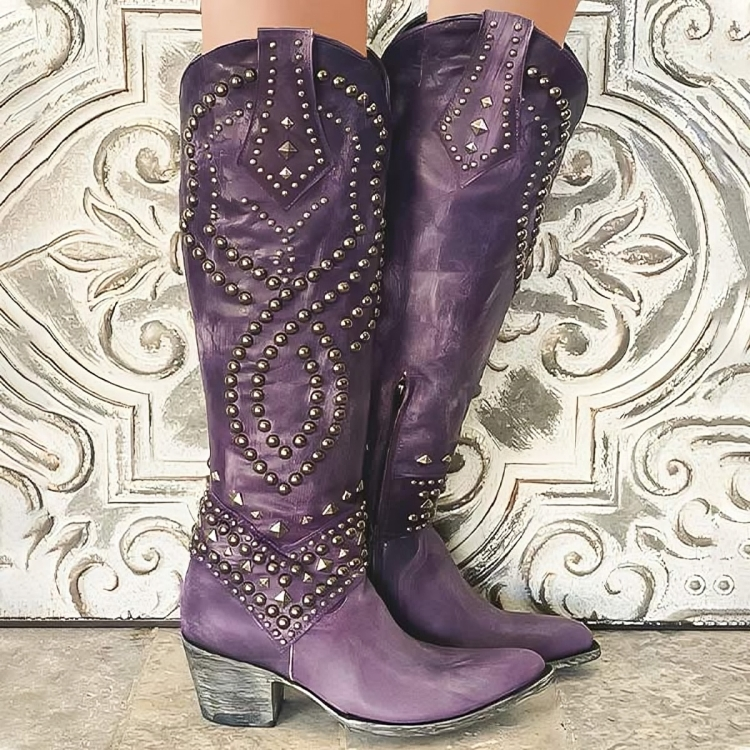 Kate | Western Knee-High Boots