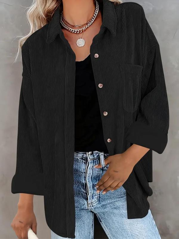Maxine | Corduroy Button-Front Shirt