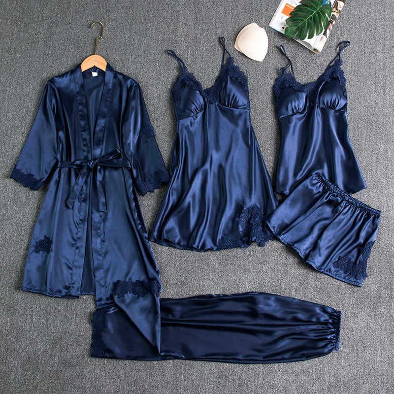 Elizabeth | 5-Piece Silk Lace Nightwear Set