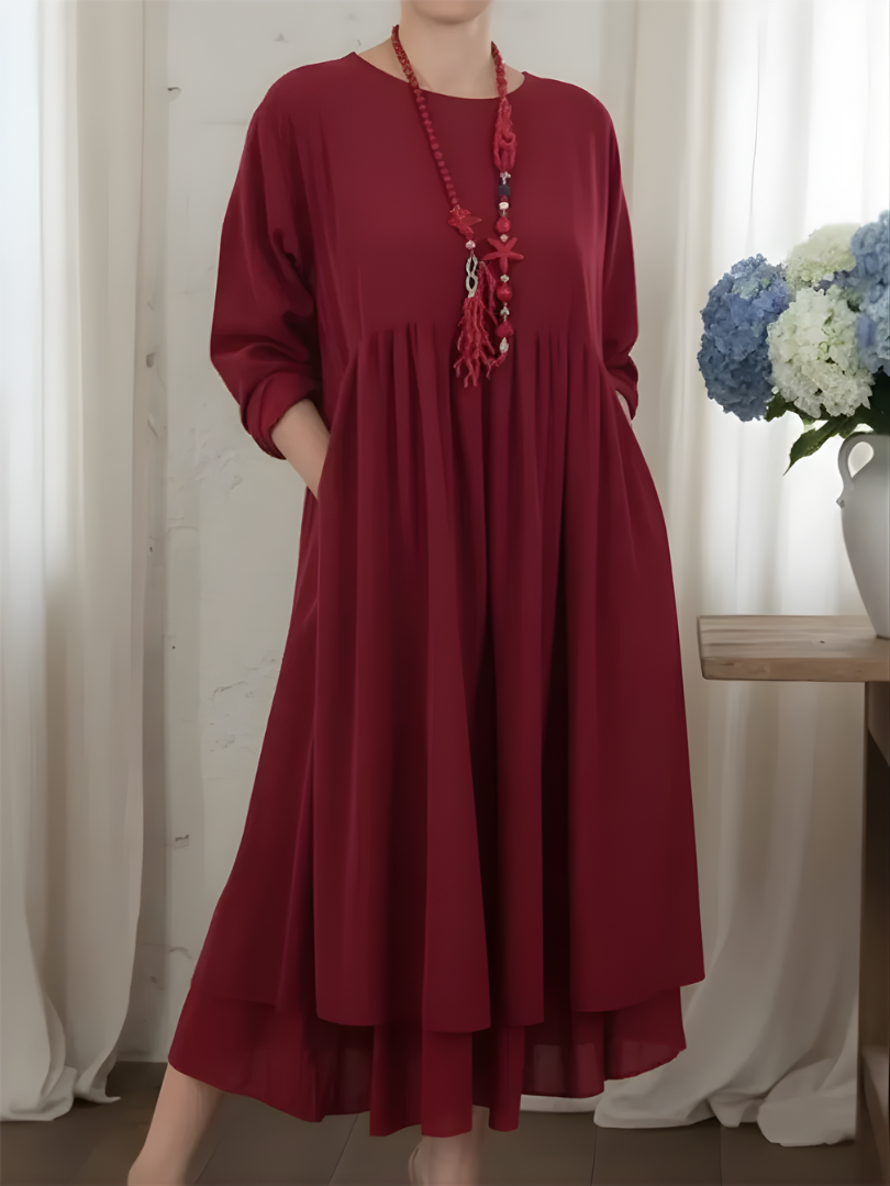 Valessa | Graceful Layered Midi Dress