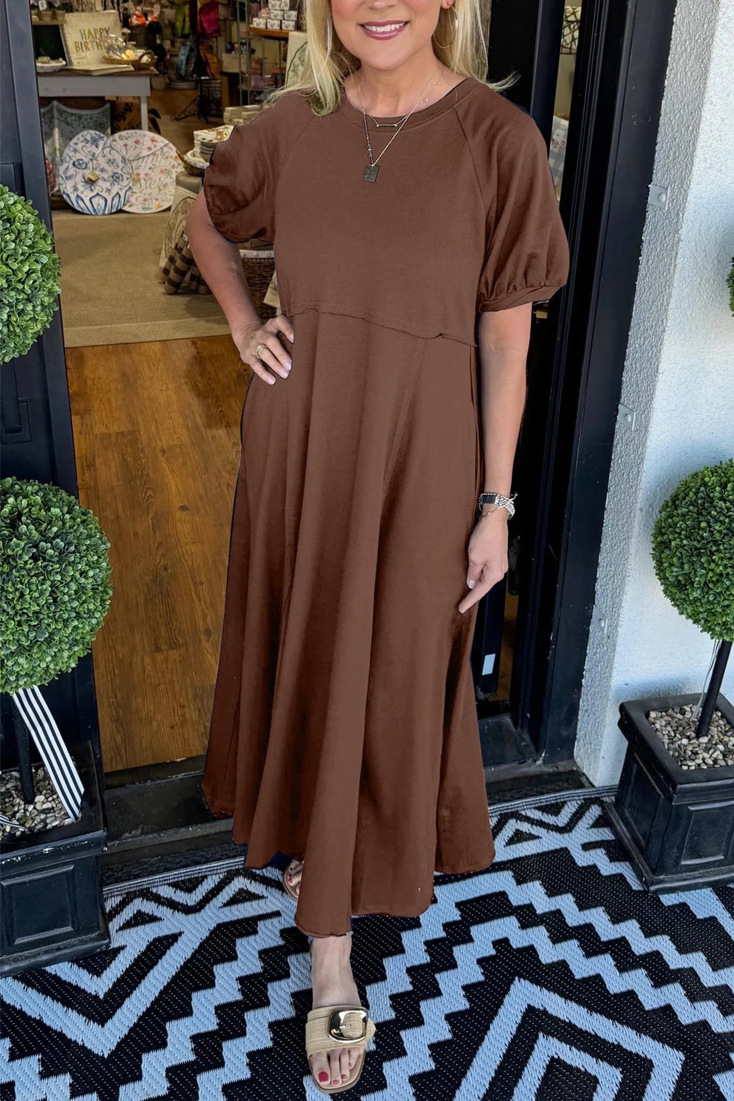 Maxine | Chic Puff Sleeve Maxi Dress