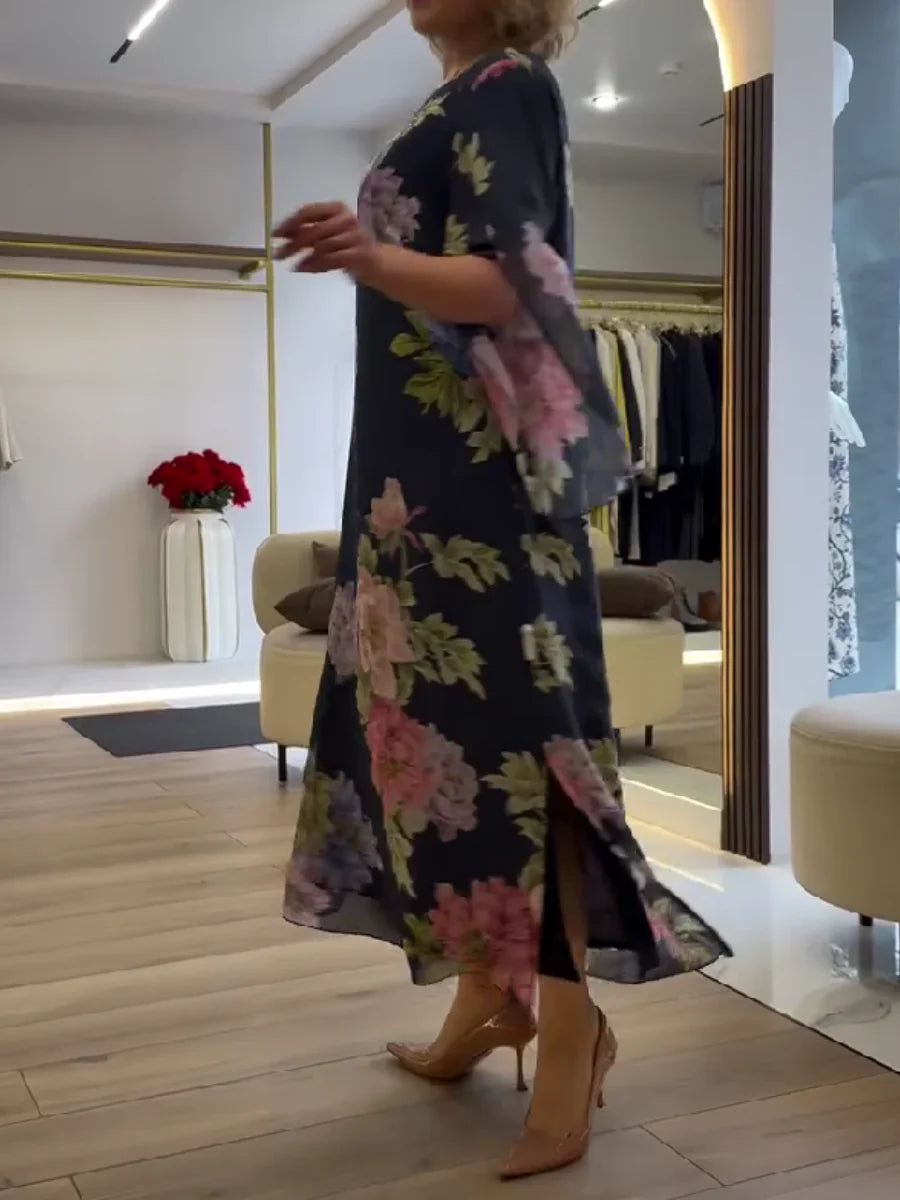 Dina | Floral Print Maxi Dress
