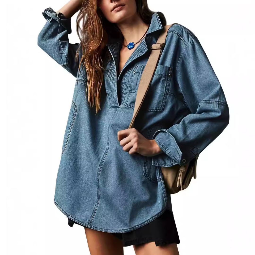 Nalinae | Denim Tunic Top