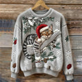 Olivia™ | Plush Sweater with Lazy Cat