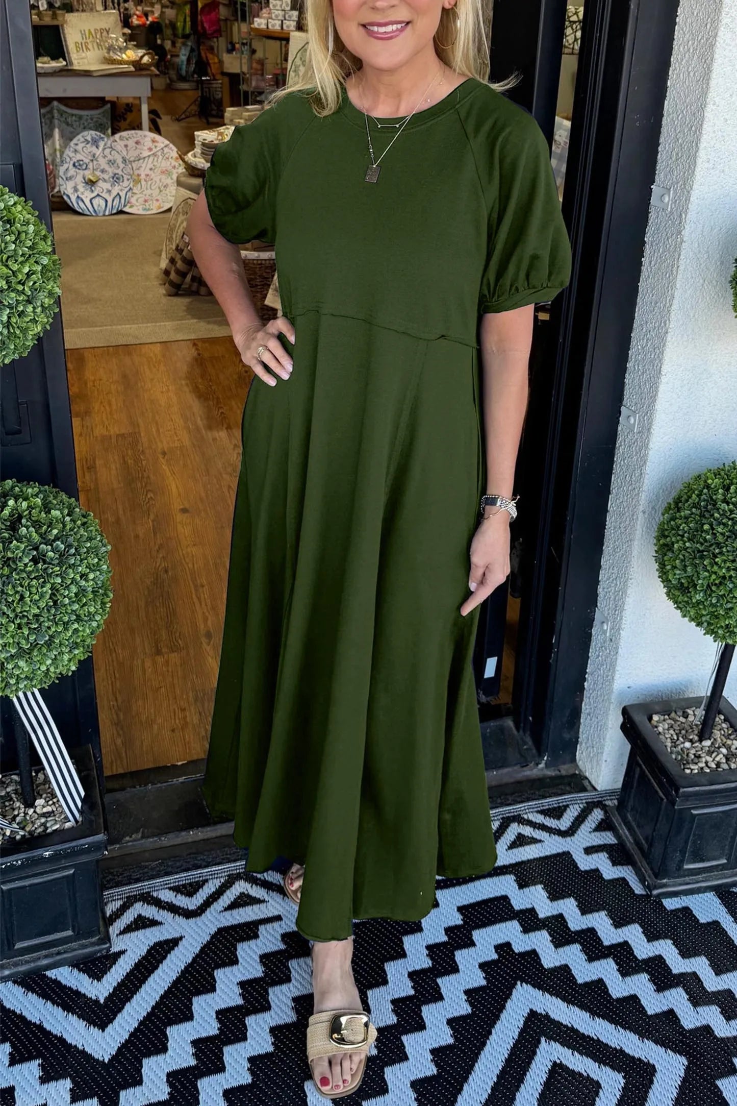 Maxine | Chic Puff Sleeve Maxi Dress