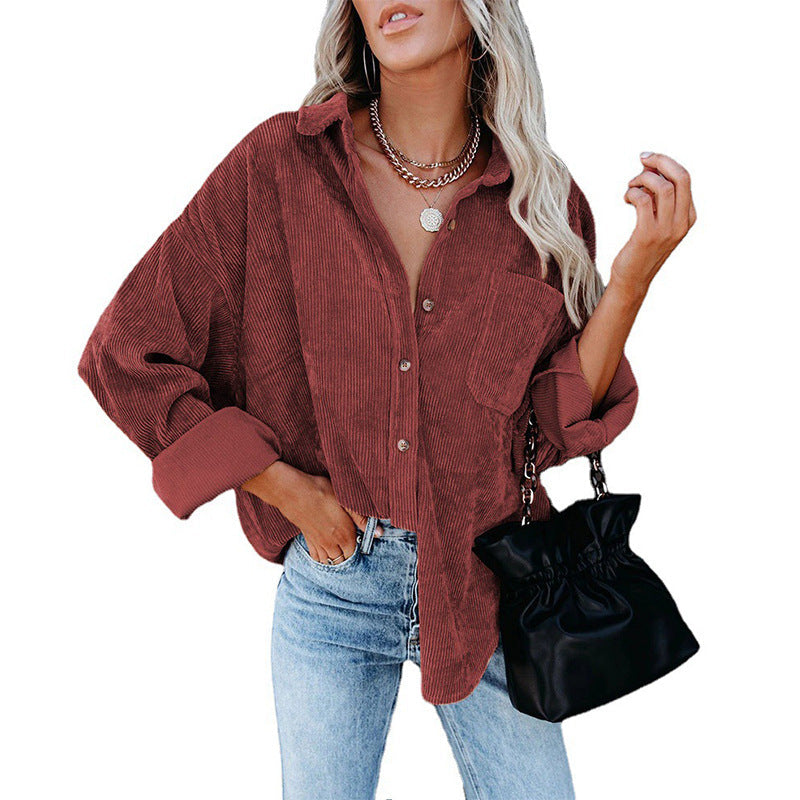 Maxine | Corduroy Button-Front Shirt