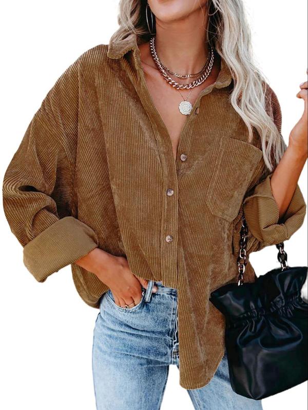Maxine | Corduroy Button-Front Shirt