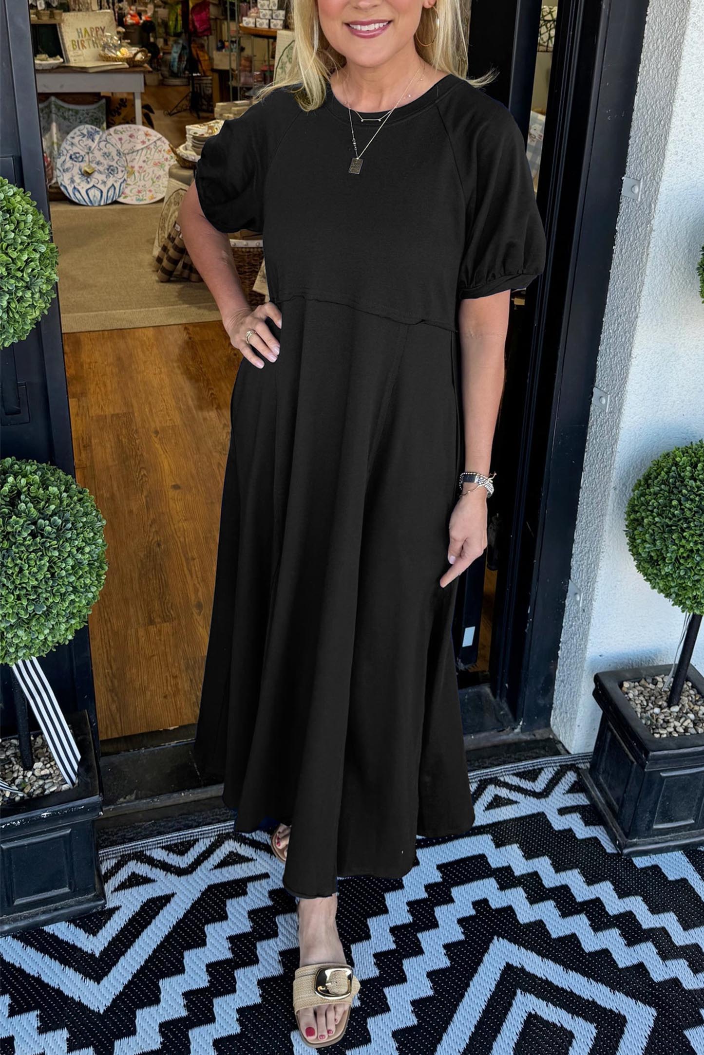 Maxine | Chic Puff Sleeve Maxi Dress