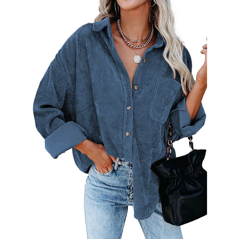 Maxine | Corduroy Button-Front Shirt