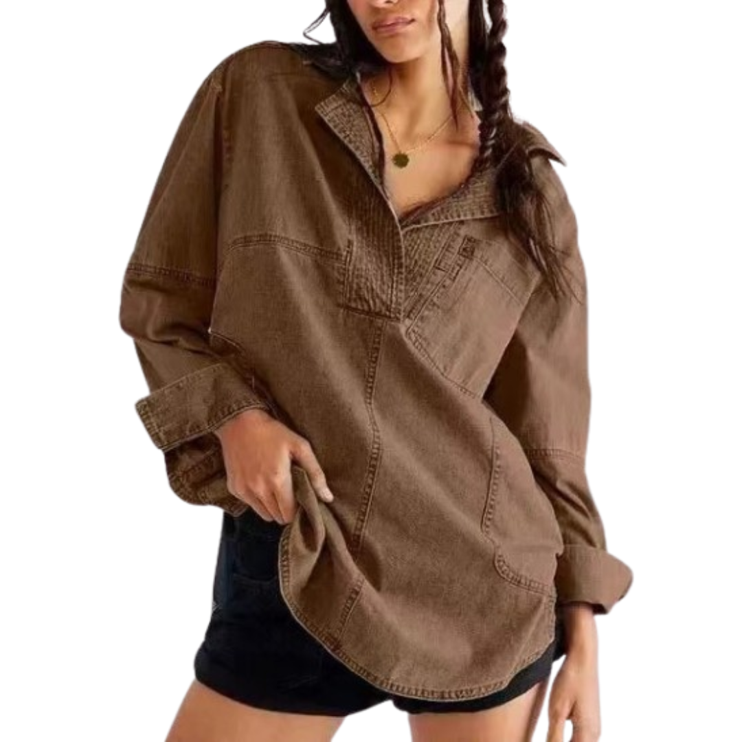 Nalinae | Denim Tunic Top
