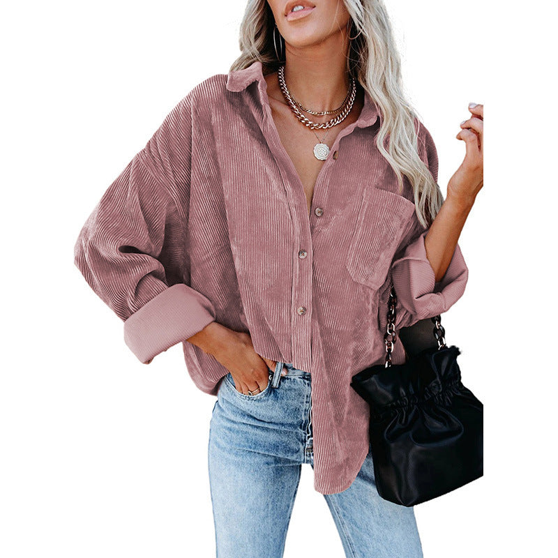 Maxine | Corduroy Button-Front Shirt