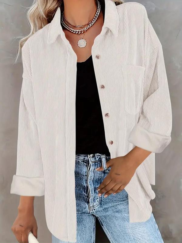 Maxine | Corduroy Button-Front Shirt