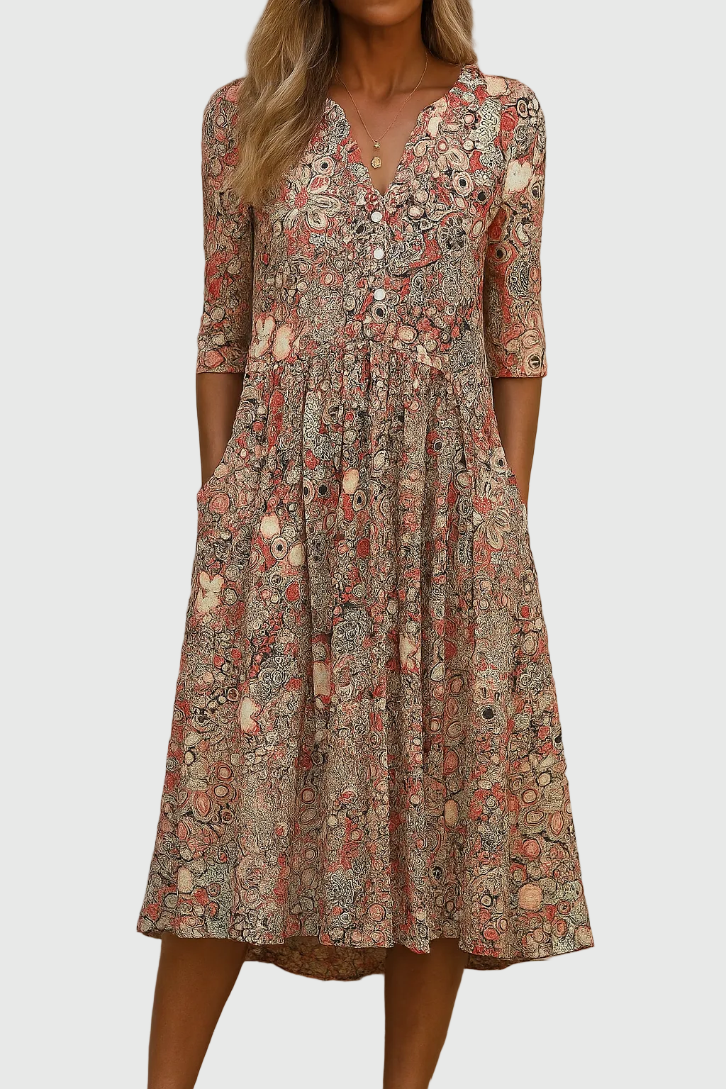 Harlow | V-Neck Midi Dress