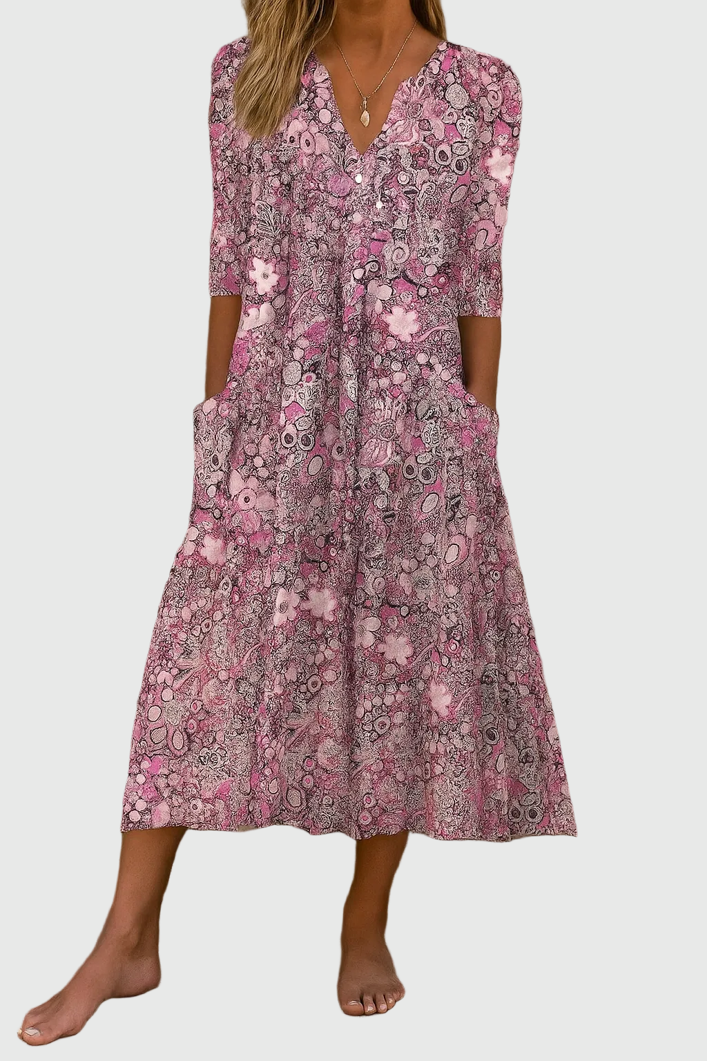 Harlow | V-Neck Midi Dress
