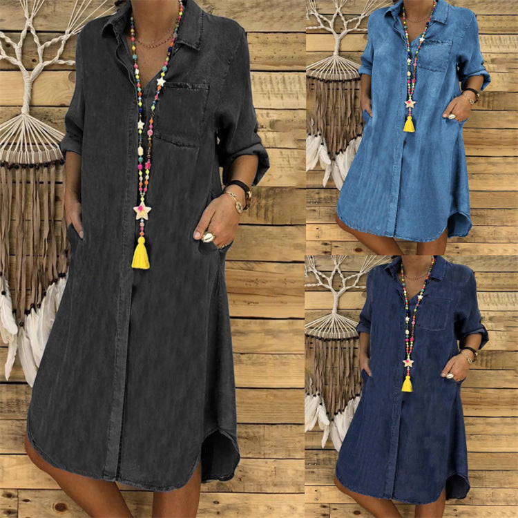 Mabel | Relaxed Fit Denim Shirt Dress