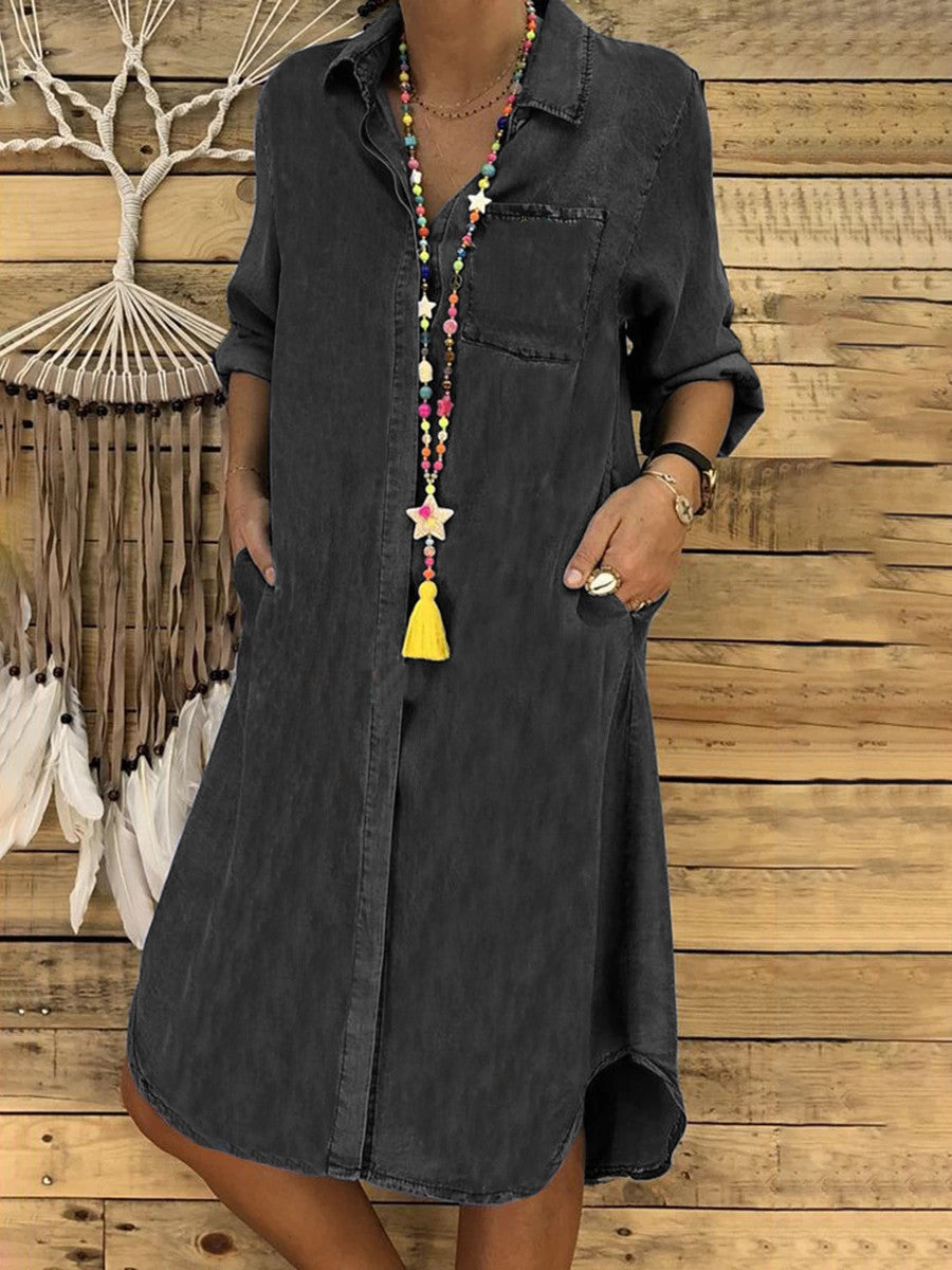 Mabel | Relaxed Fit Denim Shirt Dress