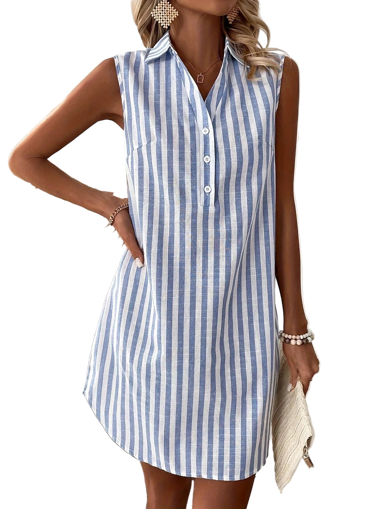 Frenzi | Striped Shirt Dress