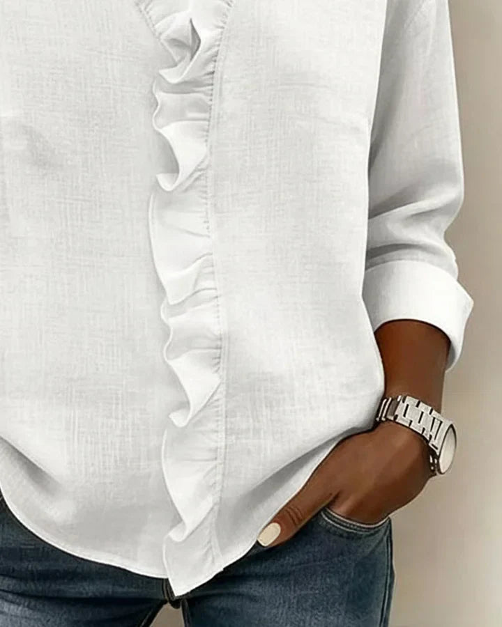 Susan | Elegant Ruffle V-Neck Blouse