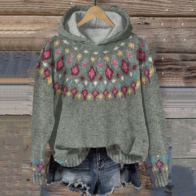 Carolyne™ Cozy Nordic Knit Hoodie