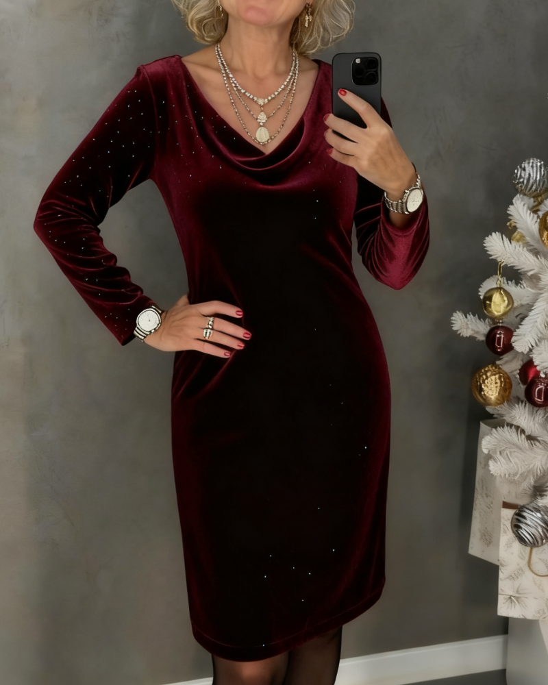 Aubrey | Shimmering Finish Straight-Cut Dress