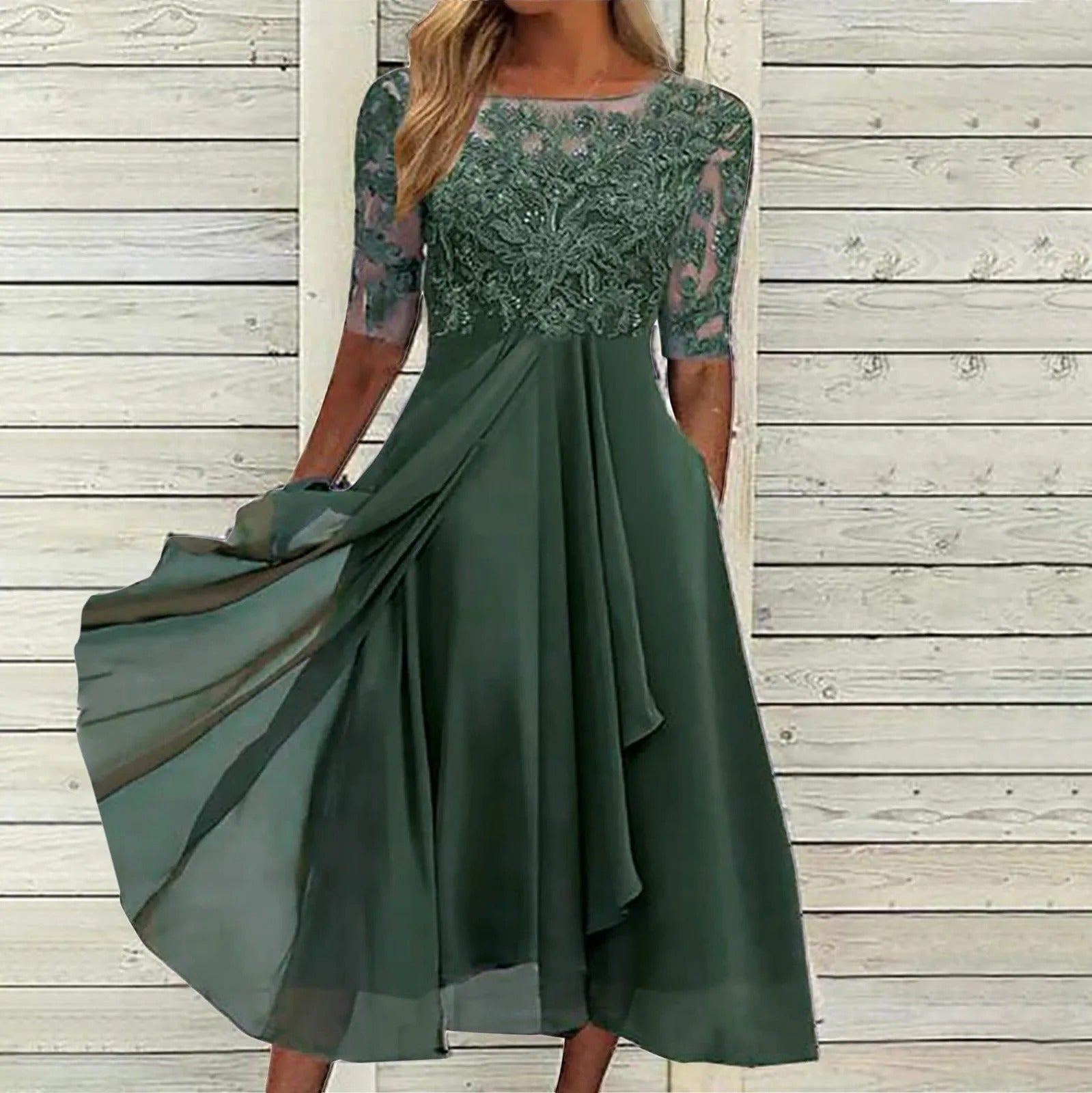 Zaria | The Flattering Lace Midi Dress