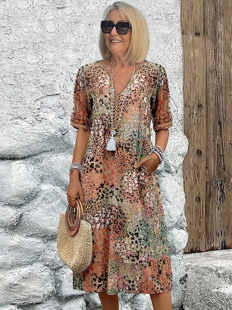 Elara | Elegant Printed Midi Dress