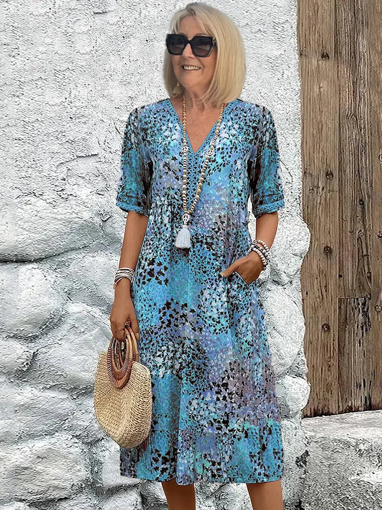 Elara | Elegant Printed Midi Dress