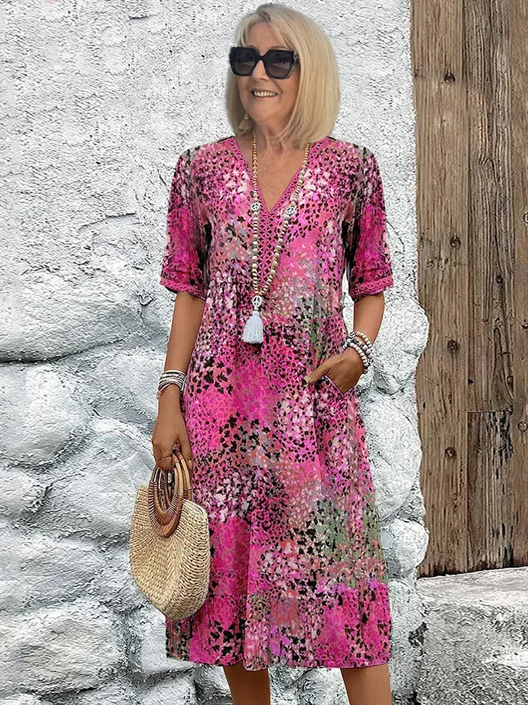 Elara | Elegant Printed Midi Dress
