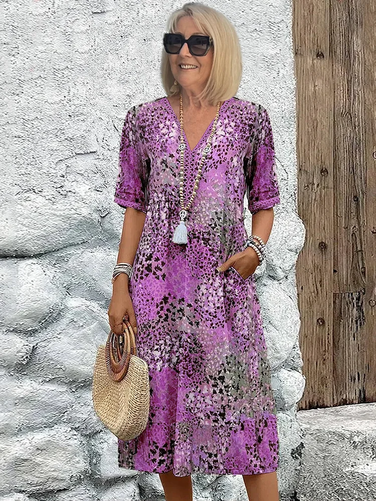 Elara | Elegant Printed Midi Dress