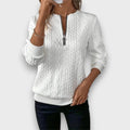 Solena – Cable-Knit Zip Front Sweater