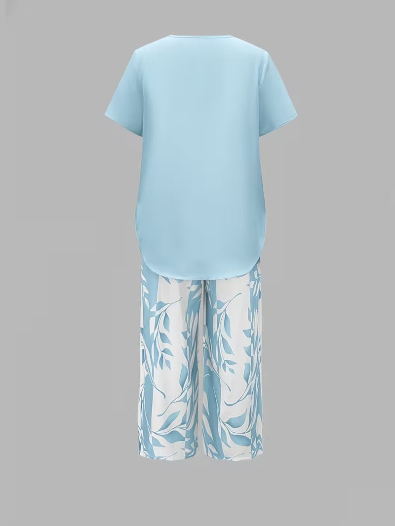 Arvessa | Leaf Print Two-Piece Set