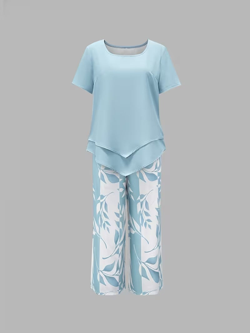 Arvessa | Leaf Print Two-Piece Set